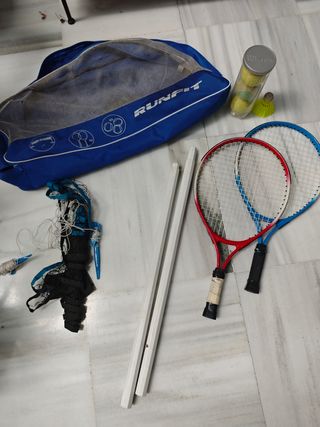 Set Pádel: 2 raquetas + red + pelota