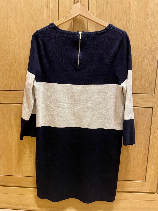 Vestito bicolore black blue-bianco