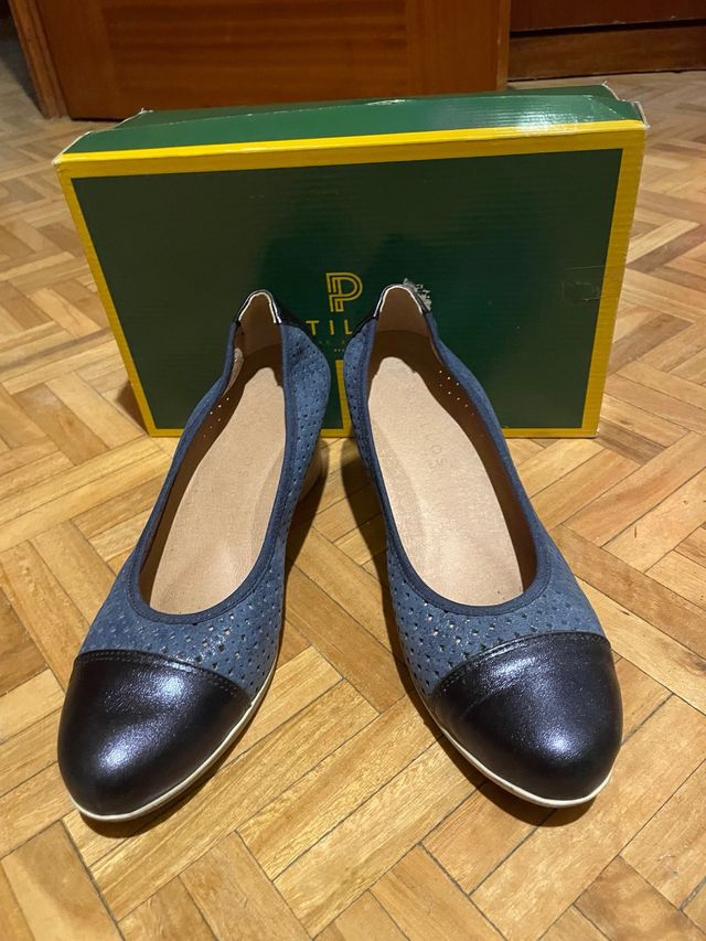 Pitillos azules marino-negro, talla 39