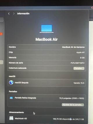 MacBook Air 13" Gris Plata