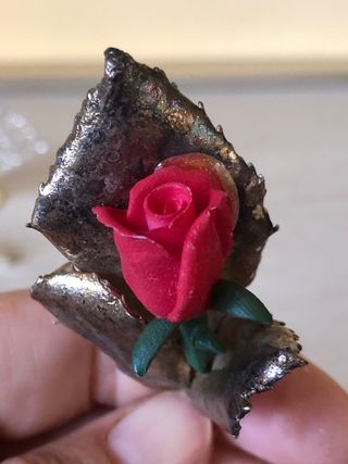 Broche Rosa Vintage Oro