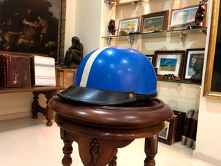Casco Moto Vintage Azul Años 50