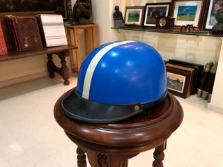 Casco Moto Vintage Azul Años 50