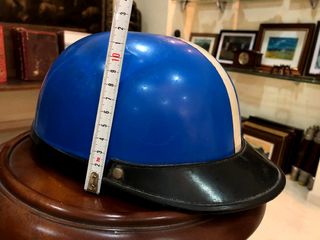 Casco Moto Vintage Azul Años 50