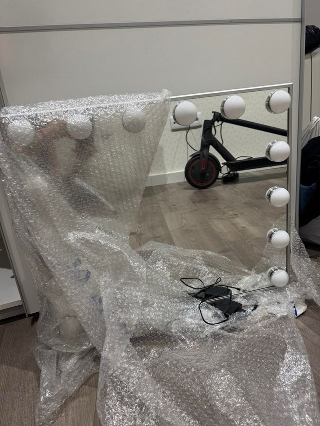 Espejo maquillaje LED blanco