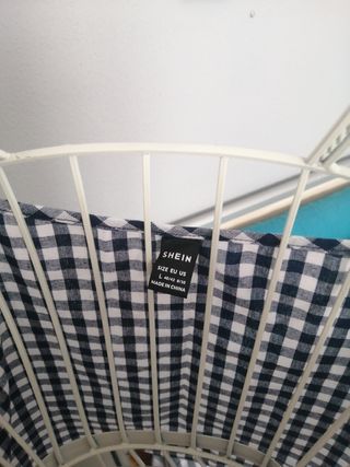 Top vichy azul y blanco