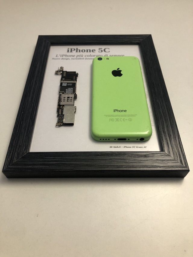 iPhone 5C Green A1532 Disassemblato e Incorniciato