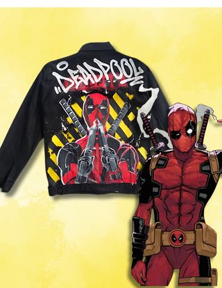 Chaqueta Deadpool pintada a mano