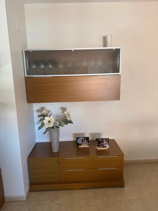 Salon completo de madera de Teka + 2 sofas 