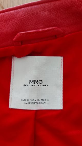 Chaqueta Mango piel roja - Talla M