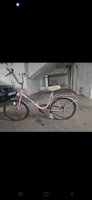 Bicicleta niña vintage rosa