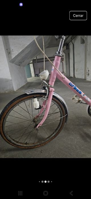 Bicicleta niña vintage rosa