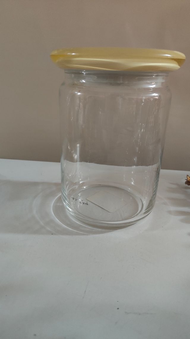 Barattolo vetro con coperchio giallo
