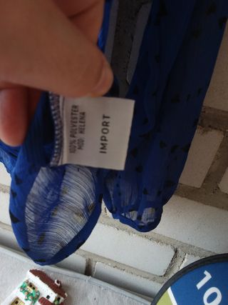 Blusa azul c/estampado corazones mujer 40