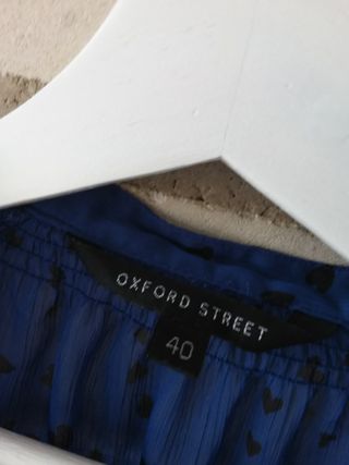 Blusa azul c/estampado corazones mujer 40