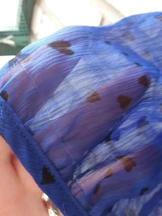 Blusa azul c/estampado corazones mujer 40