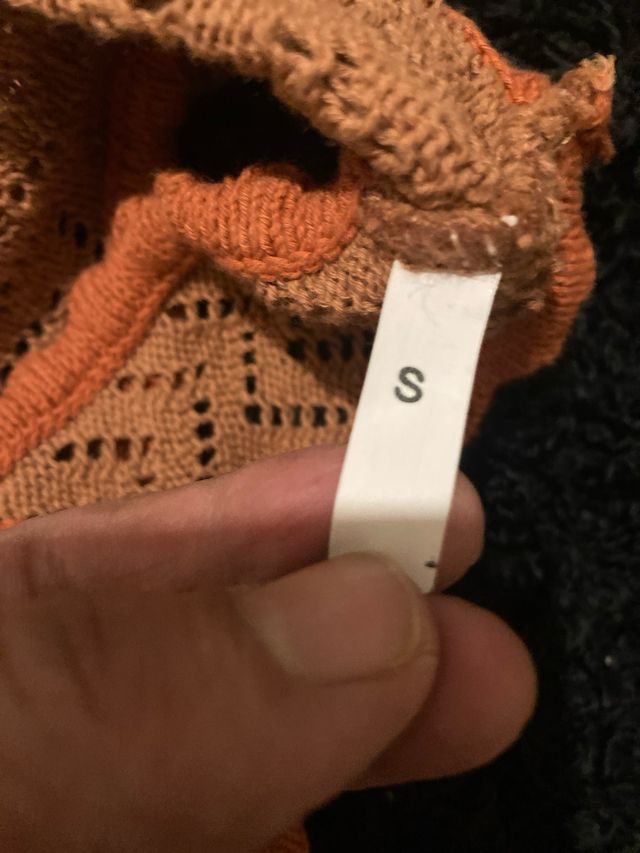 Canotta Cotone Traforata Marrone