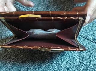 Monedero billetero marrón efecto cocodrilo