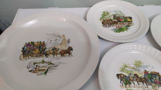 Juego platos postre porcelana vintage