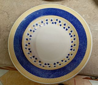 Plato postre piedra hierro vintage