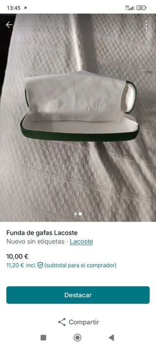 Fundas gafas Lacoste - Verde y Blanca