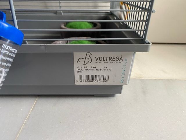 Jaula hamster + transportín + taza
