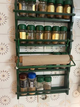 Especiero vintage madera verde
