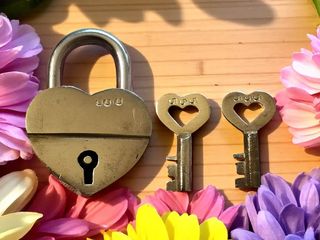 Lucchetto Cuore Vintage - Ottone