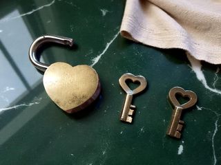 Lucchetto Cuore Vintage - Ottone