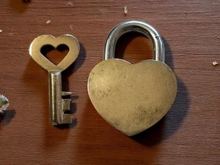 Lucchetto Cuore Vintage - Ottone