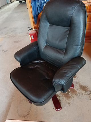 Sillón relax negro piel