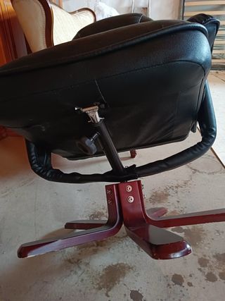 Sillón relax negro piel