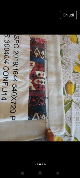 Borsa mare cotone beige/multicolor tracolla