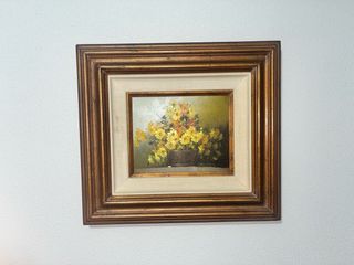 Cuadro flores amarillas - Óleo sobre lienzo
