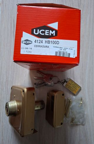Cerradura UCEM 4124 HB100D dorada derecha