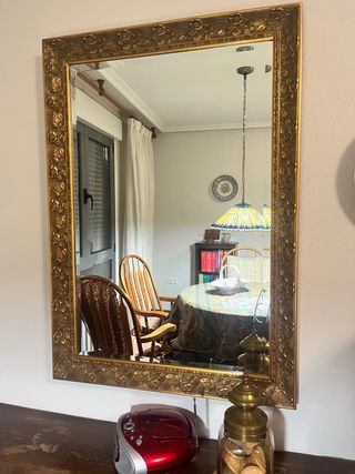 Espejo dorado estilo rústico