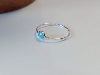 Anillo plata y Amazonita 