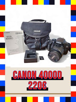 Canon EOS 4000D + objetivo 18-55mm como NUEVA