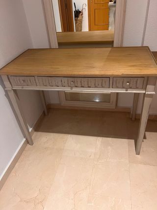 Escritorio madera beige 3 cajones