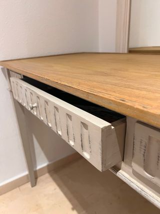 Escritorio madera beige 3 cajones