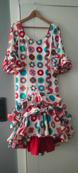 Vestido Flamenca Corto Multicolor talla 40/42