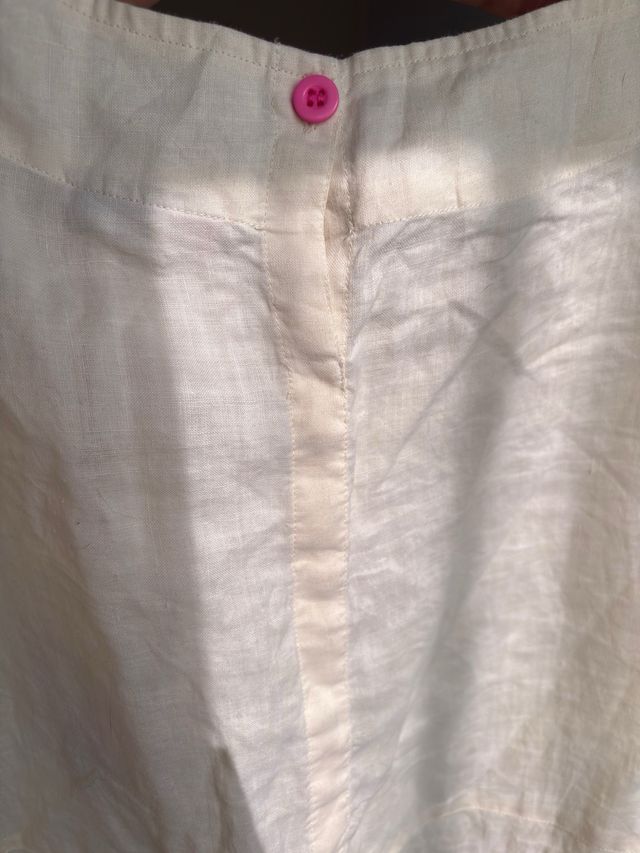 Vestido lino beige multicolor