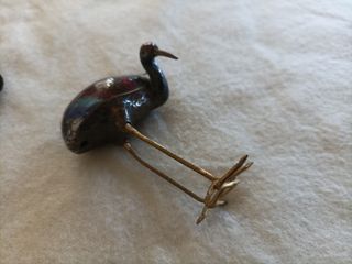 Statua uccello cloisonné rame (gru)