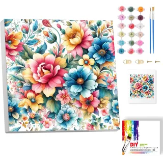 Pintura de flores por números para adultos