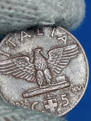 2 Monete 5 Centesimi 1938/ 1939 Italia
