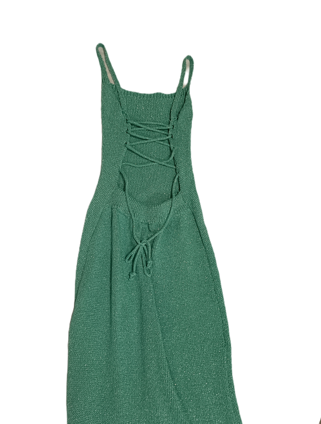 Vestido tirantes verano azul verde agua brillante