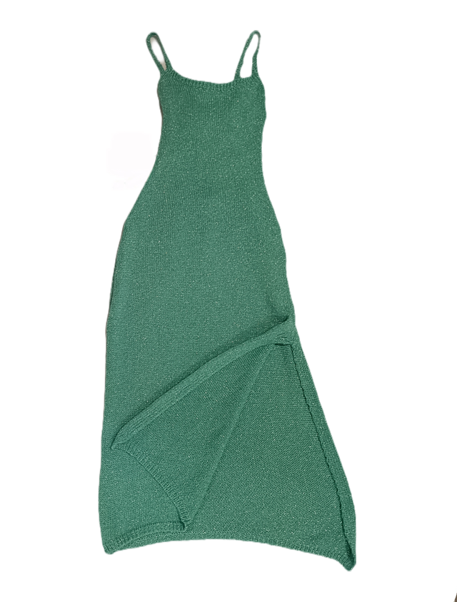 Vestido tirantes verano azul verde agua brillante