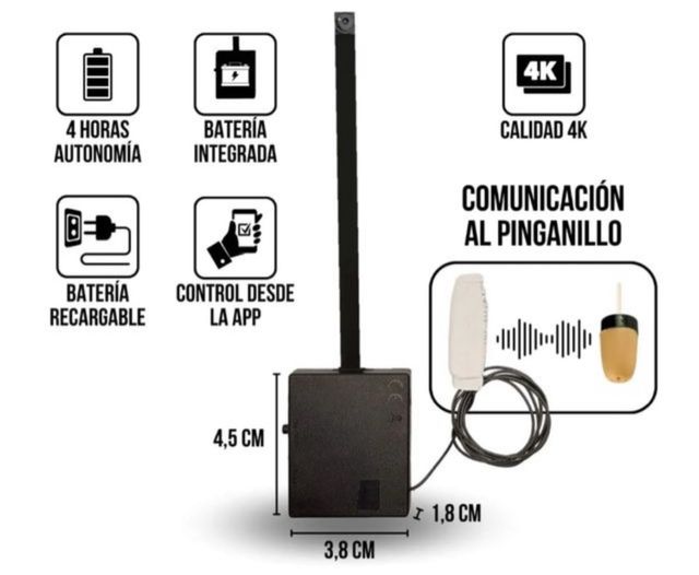 Fotocamera a bottone 4K con microfono e router
