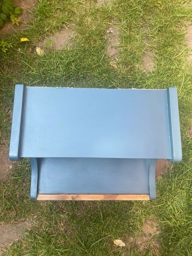 Mesita noche azul vintage