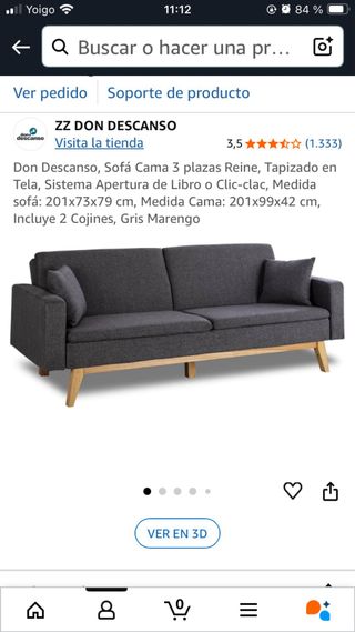 Sofá cama gris - Sofá-cama plegable